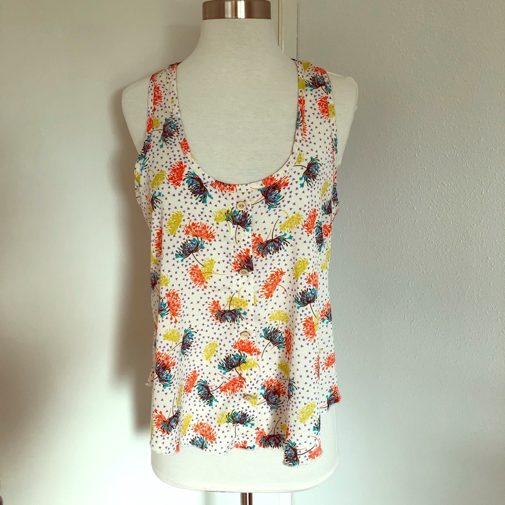 Poetry Boho Floral Print Tank Top size M